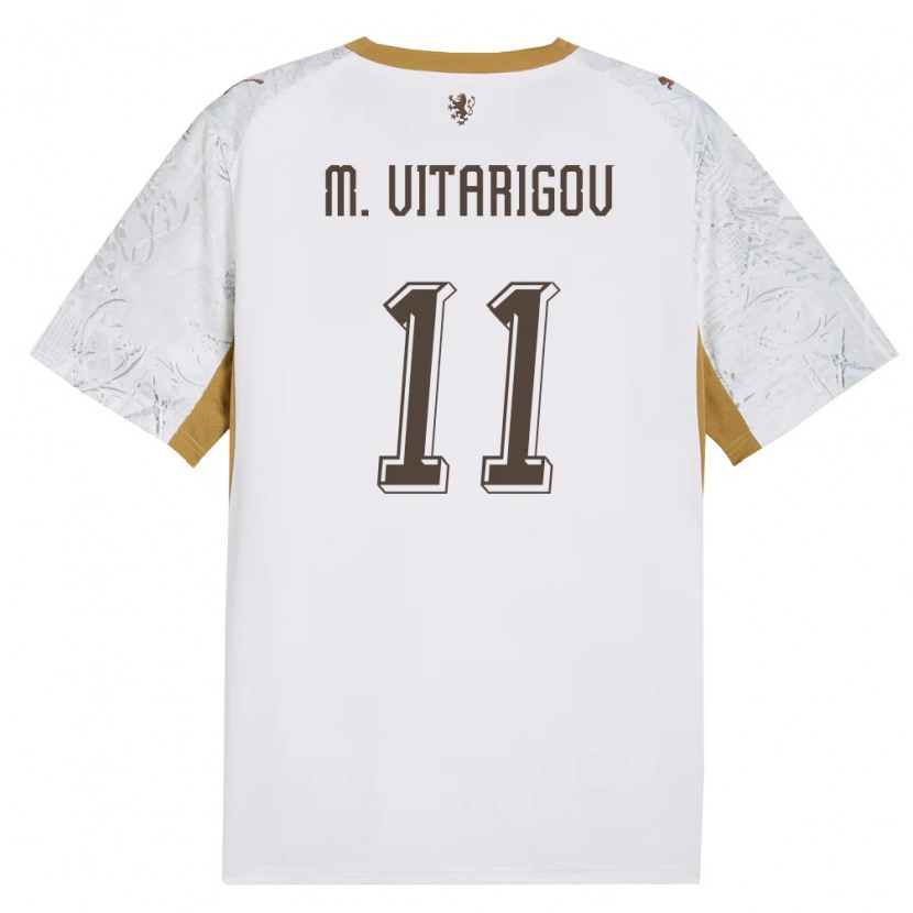 Danxen Hombre Camiseta Chequia Mikael Vitarigov #11 Marfil Oro Gris 2ª Equipación 26-28 La Camisa