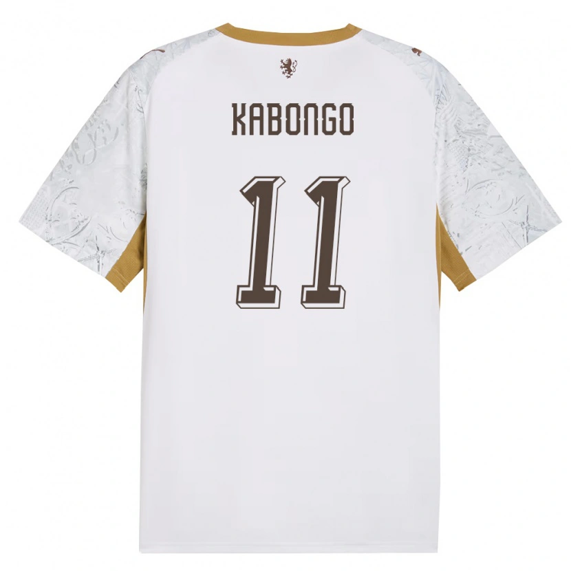 Danxen Hombre Camiseta Chequia Christophe Kabongo #11 Marfil Oro Gris 2ª Equipación 26-28 La Camisa