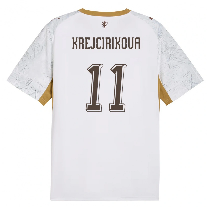 Danxen Hombre Camiseta Chequia Tereza Krejčiříková #11 Marfil Oro Gris 2ª Equipación 26-28 La Camisa