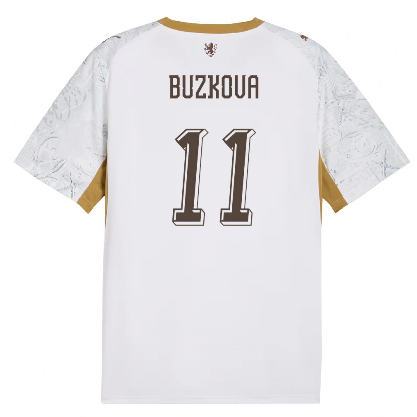 Danxen Hombre Camiseta Chequia Kateřina Bužková #11 Marfil Oro Gris 2ª Equipación 26-28 La Camisa