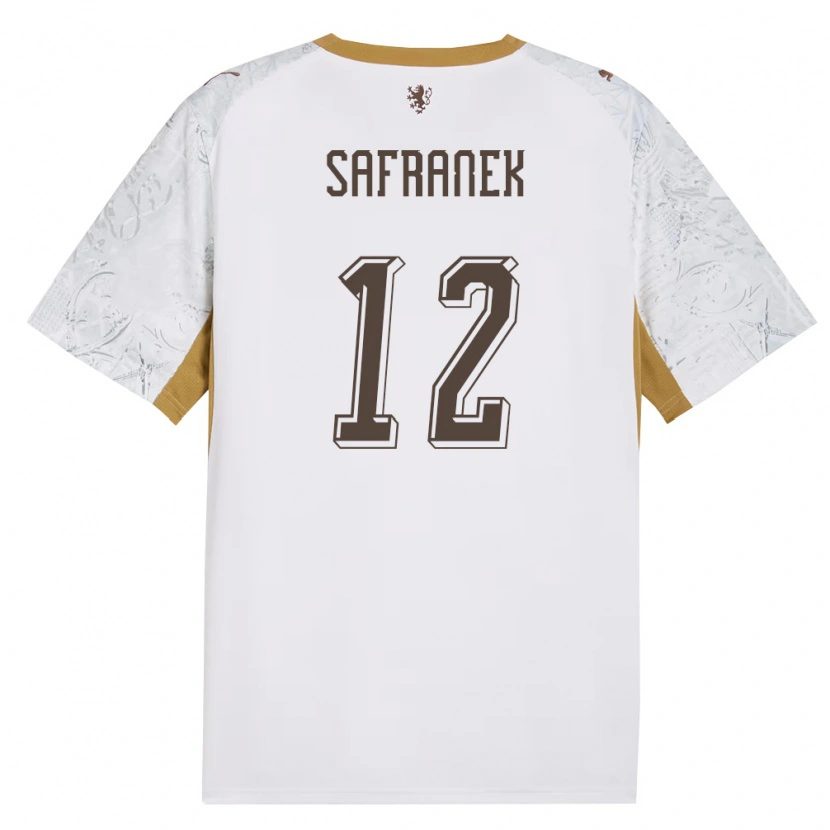 Danxen Hombre Camiseta Chequia Adam Safranek #12 Marfil Oro Gris 2ª Equipación 26-28 La Camisa
