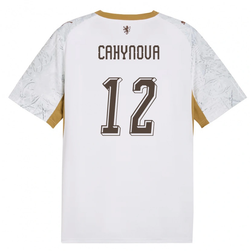 Danxen Hombre Camiseta Chequia Klára Cahynová #12 Marfil Oro Gris 2ª Equipación 26-28 La Camisa