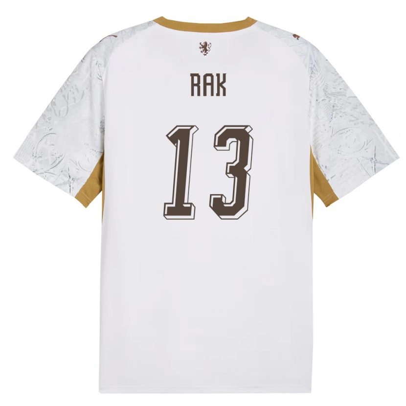 Danxen Hombre Camiseta Chequia Filip Rak #13 Marfil Oro Gris 2ª Equipación 26-28 La Camisa