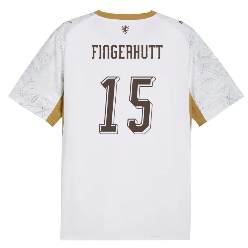 Danxen Hombre Camiseta Chequia Denis Fingerhutt #15 Marfil Oro Gris 2ª Equipación 26-28 La Camisa