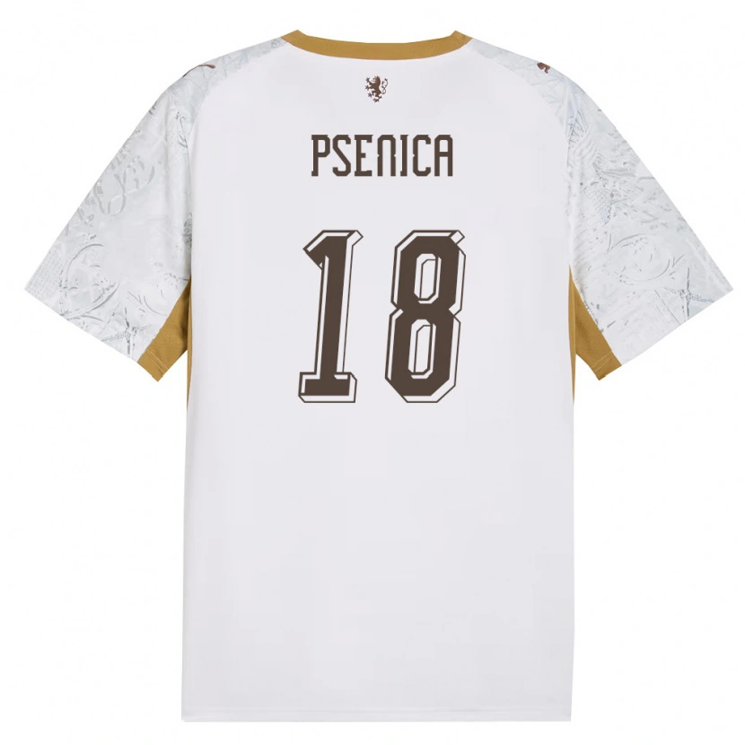 Danxen Hombre Camiseta Chequia Jiri Psenica #18 Marfil Oro Gris 2ª Equipación 26-28 La Camisa
