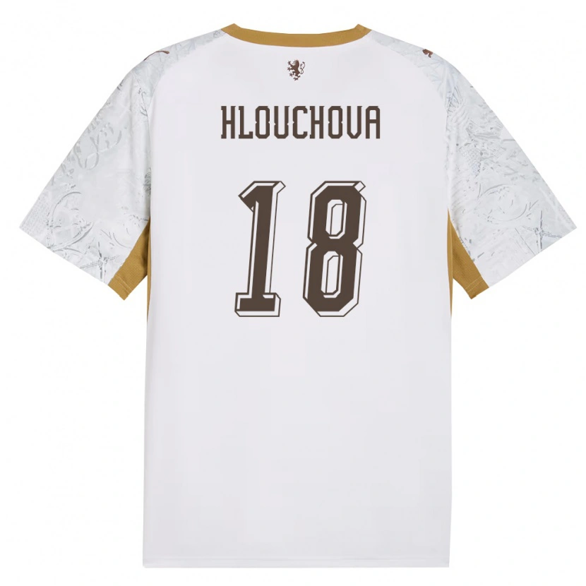 Danxen Hombre Camiseta Chequia Radka Hlouchová #18 Marfil Oro Gris 2ª Equipación 26-28 La Camisa