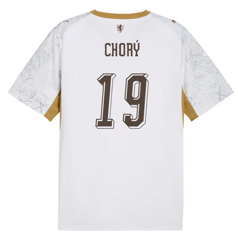 Danxen Hombre Camiseta Chequia Tomas Chory #19 Marfil Oro Gris 2ª Equipación 26-28 La Camisa