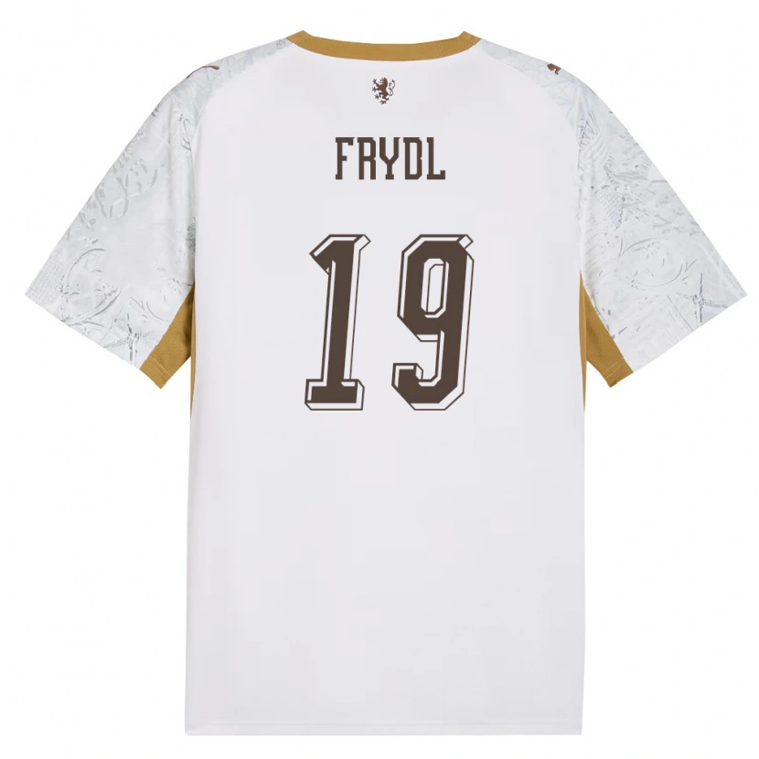Danxen Hombre Camiseta Chequia Tadeas Frydl #19 Marfil Oro Gris 2ª Equipación 26-28 La Camisa