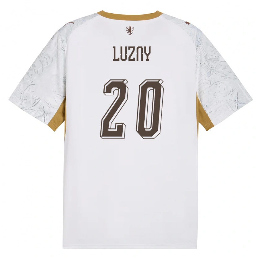Danxen Hombre Camiseta Chequia Mikulas Luzny #20 Marfil Oro Gris 2ª Equipación 26-28 La Camisa