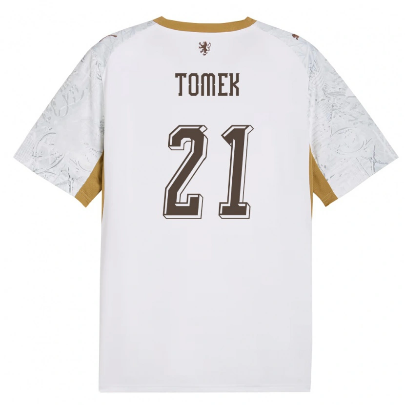 Danxen Hombre Camiseta Chequia Matyas Tomek #21 Marfil Oro Gris 2ª Equipación 26-28 La Camisa
