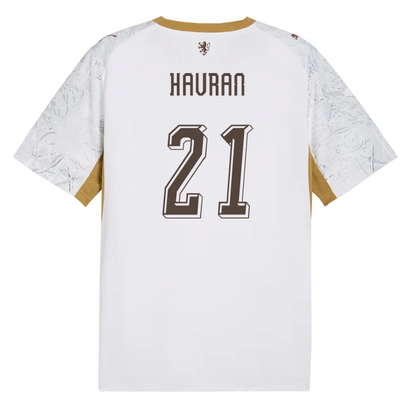 Danxen Hombre Camiseta Chequia Marek Havran #21 Marfil Oro Gris 2ª Equipación 26-28 La Camisa
