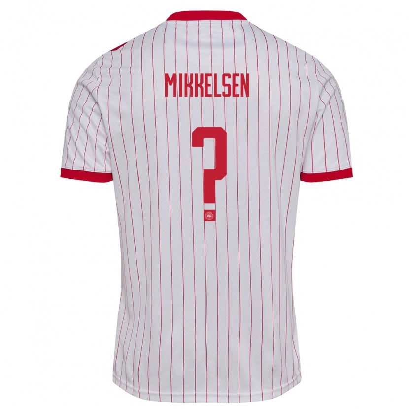 Danxen Hombre Camiseta Dinamarca Sebastian Mikkelsen #0 Blanco Rojo 2ª Equipación 26-28 La Camisa