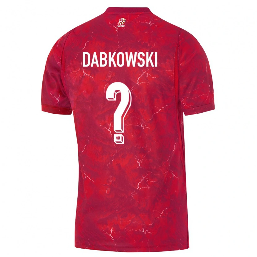 Danxen Hombre Camiseta Polonia Xavier Dabkowski #0 Rojo Blanco 2ª Equipación 26-28 La Camisa