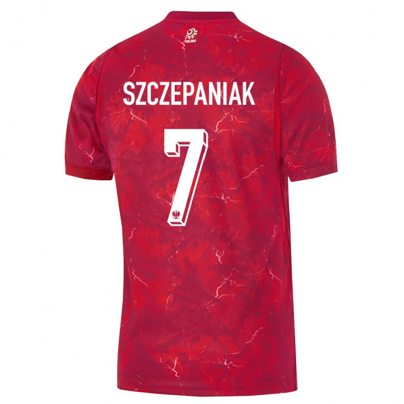 Danxen Hombre Camiseta Polonia Mateusz Szczepaniak #7 Rojo Blanco 2ª Equipación 26-28 La Camisa