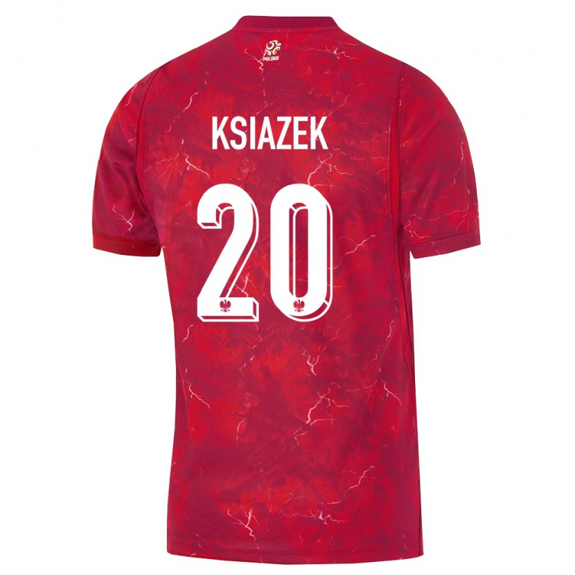 Danxen Hombre Camiseta Polonia Mateusz Książek #20 Rojo Blanco 2ª Equipación 26-28 La Camisa