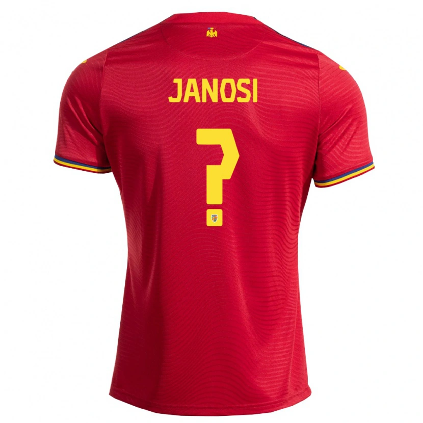 Danxen Hombre Camiseta Rumania Zsolt Janosi #0 Rojo Marino Amarillo 2ª Equipación 26-28 La Camisa