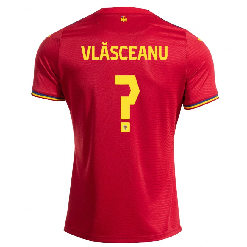 Danxen Hombre Camiseta Rumania Laurențiu Vlăsceanu #0 Rojo Marino Amarillo 2ª Equipación 26-28 La Camisa