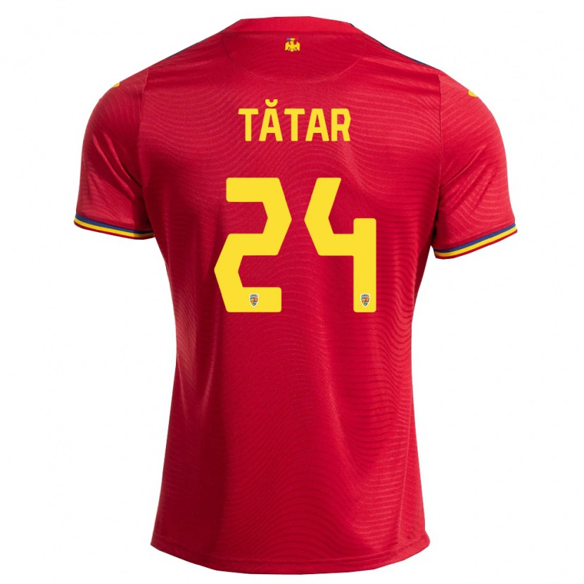 Danxen Hombre Camiseta Rumania Mădălina Tătar #24 Rojo Marino Amarillo 2ª Equipación 26-28 La Camisa
