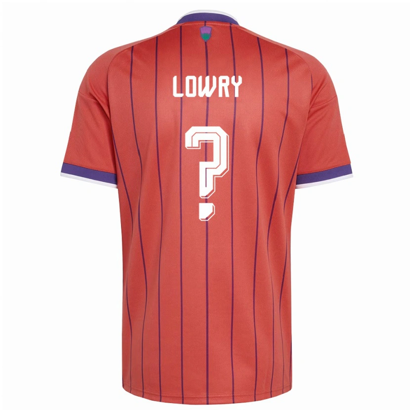 Danxen Hombre Camiseta Escocia Alex Lowry #0 Naranja Púrpura 2ª Equipación 26-28 La Camisa