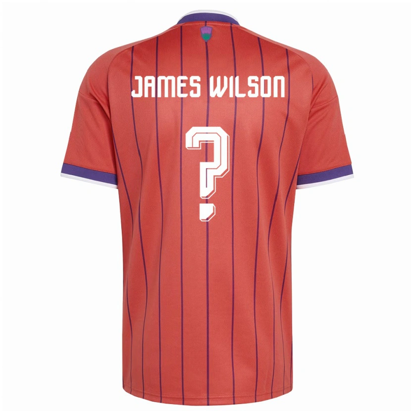 Danxen Hombre Camiseta Escocia James Wilson #0 Naranja Púrpura 2ª Equipación 26-28 La Camisa