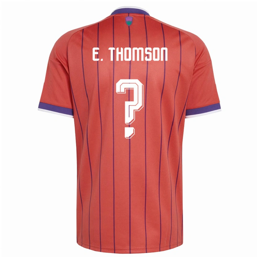 Danxen Hombre Camiseta Escocia Ethan Thomson #0 Naranja Púrpura 2ª Equipación 26-28 La Camisa