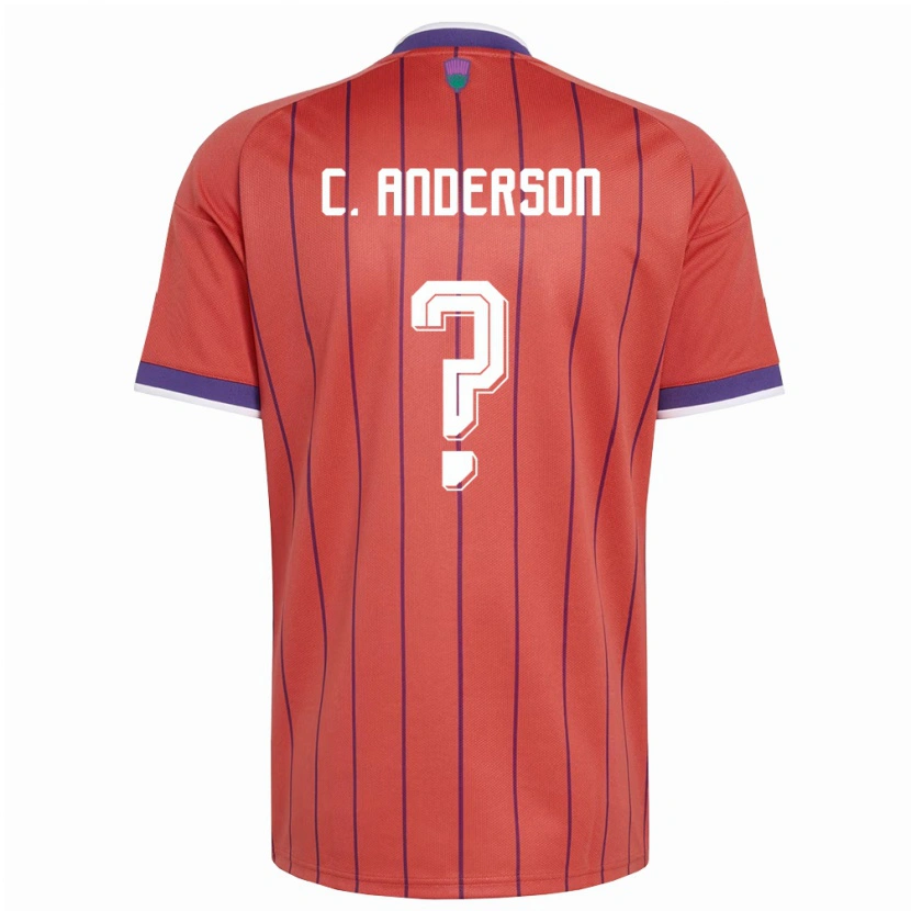 Danxen Hombre Camiseta Escocia Cayden Anderson #0 Naranja Púrpura 2ª Equipación 26-28 La Camisa
