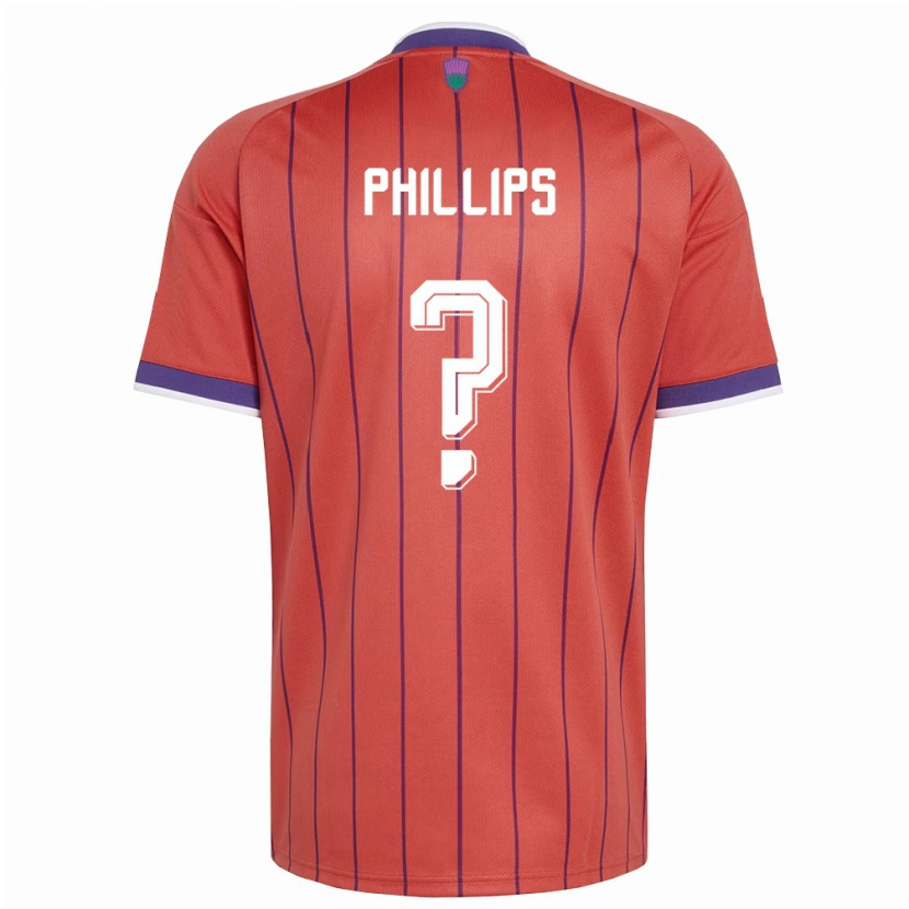 Danxen Hombre Camiseta Escocia Rory Phillips #0 Naranja Púrpura 2ª Equipación 26-28 La Camisa