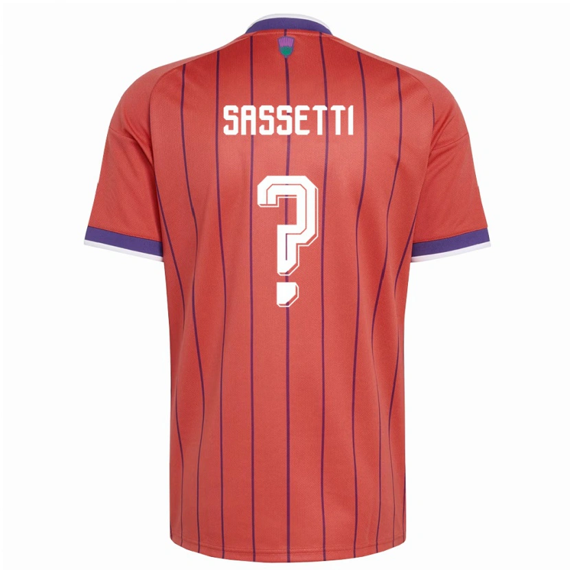 Danxen Hombre Camiseta Escocia Lorenzo Sassetti #0 Naranja Púrpura 2ª Equipación 26-28 La Camisa