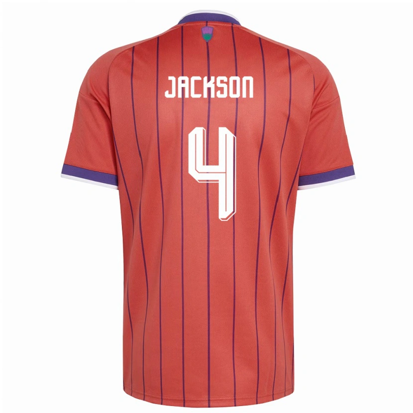 Danxen Hombre Camiseta Escocia Louis Jackson #4 Naranja Púrpura 2ª Equipación 26-28 La Camisa