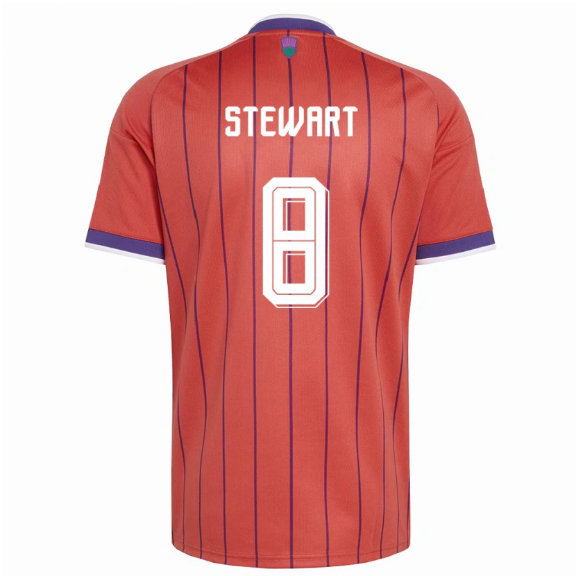 Danxen Hombre Camiseta Escocia Barney Stewart #8 Naranja Púrpura 2ª Equipación 26-28 La Camisa