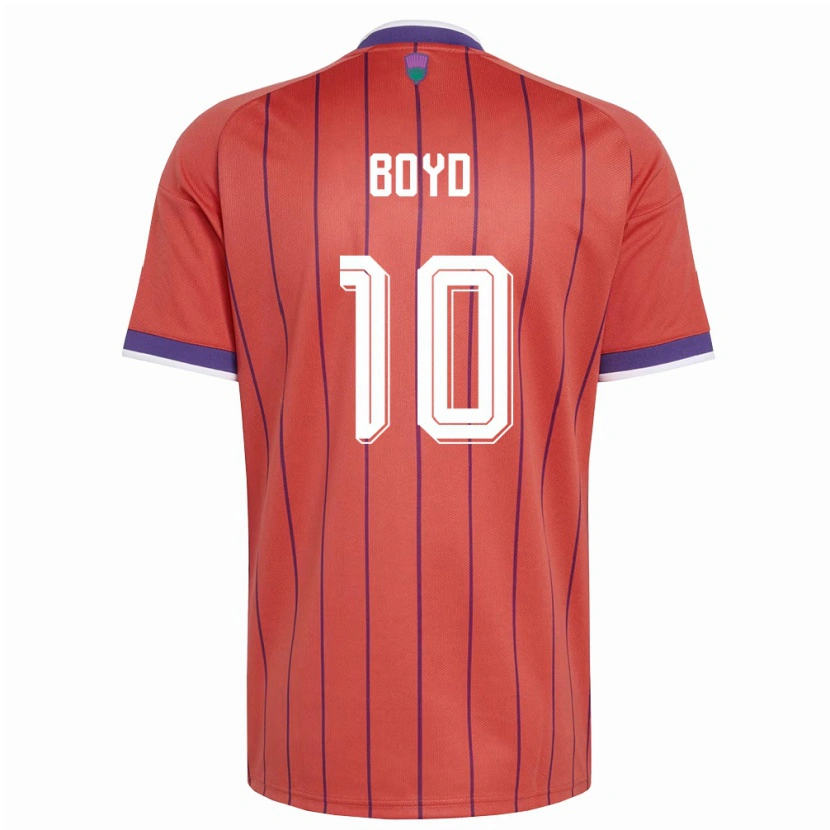 Danxen Hombre Camiseta Escocia Fletcher Boyd #10 Naranja Púrpura 2ª Equipación 26-28 La Camisa