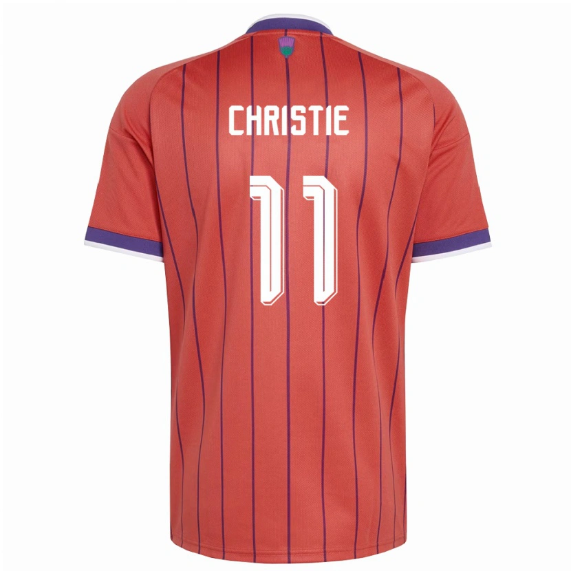 Danxen Hombre Camiseta Escocia Ryan Christie #11 Naranja Púrpura 2ª Equipación 26-28 La Camisa