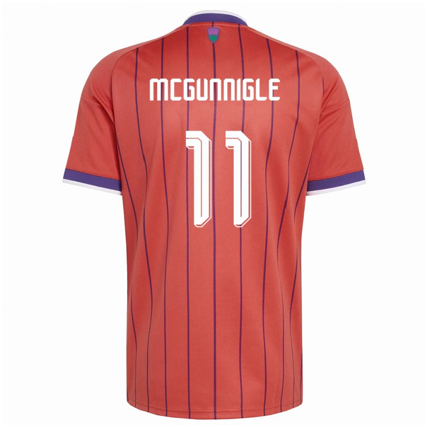Danxen Hombre Camiseta Escocia Cai Mcgunnigle #11 Naranja Púrpura 2ª Equipación 26-28 La Camisa
