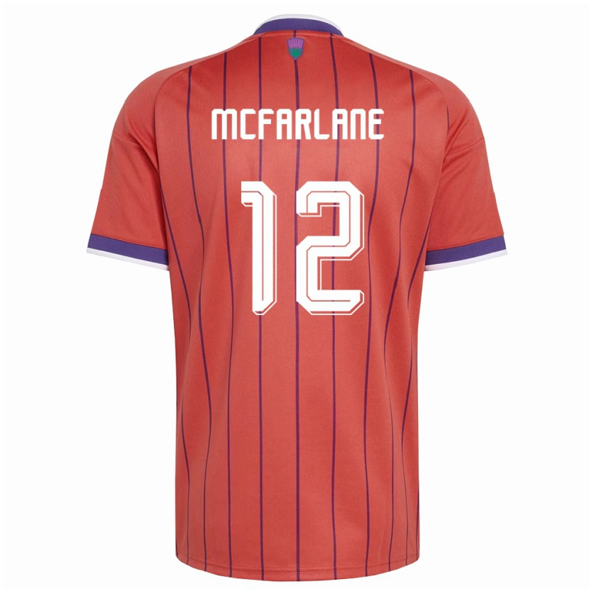 Danxen Hombre Camiseta Escocia Liam Mcfarlane #12 Naranja Púrpura 2ª Equipación 26-28 La Camisa