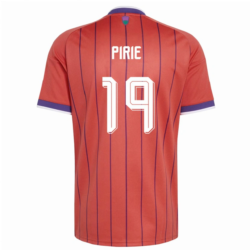 Danxen Hombre Camiseta Escocia Lewis Pirie #19 Naranja Púrpura 2ª Equipación 26-28 La Camisa