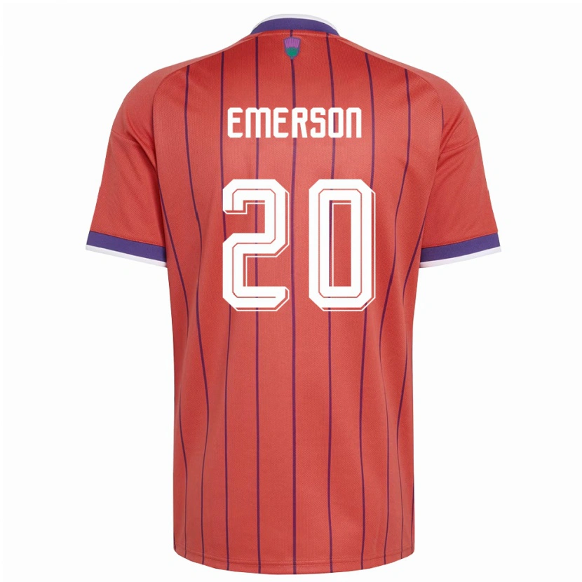 Danxen Hombre Camiseta Escocia Johnny Emerson #20 Naranja Púrpura 2ª Equipación 26-28 La Camisa