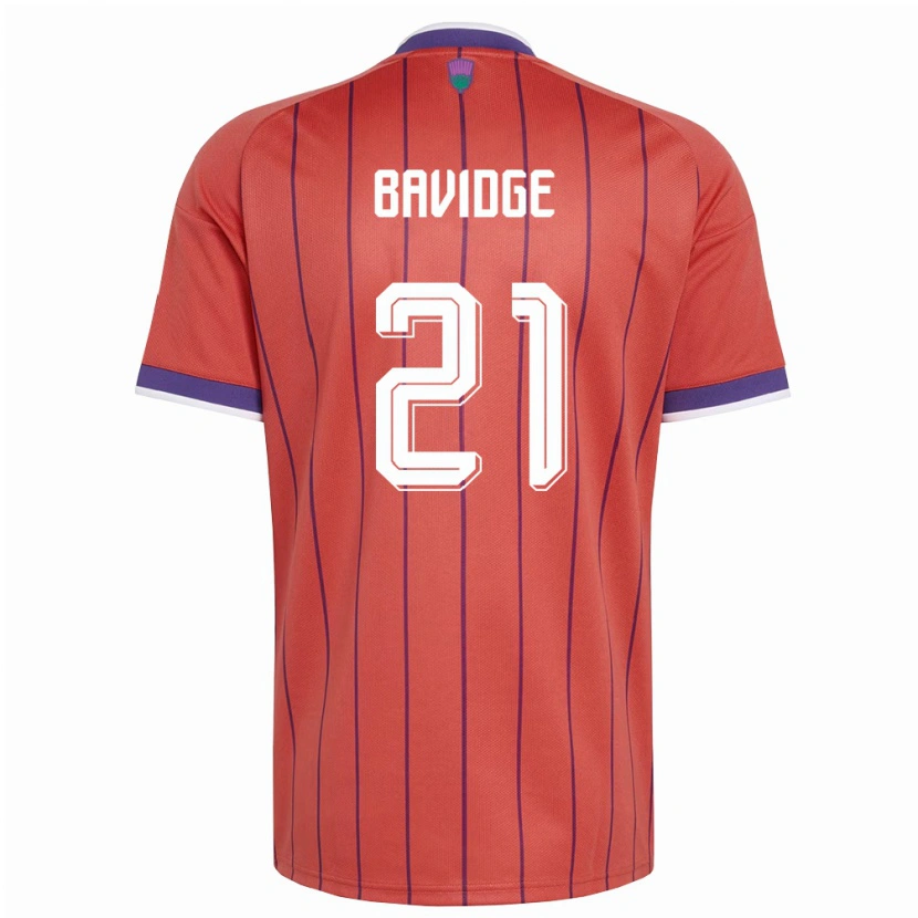 Danxen Hombre Camiseta Escocia Alfie Bavidge #21 Naranja Púrpura 2ª Equipación 26-28 La Camisa