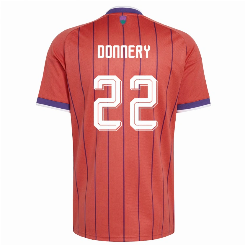 Danxen Hombre Camiseta Escocia Julian Donnery #22 Naranja Púrpura 2ª Equipación 26-28 La Camisa