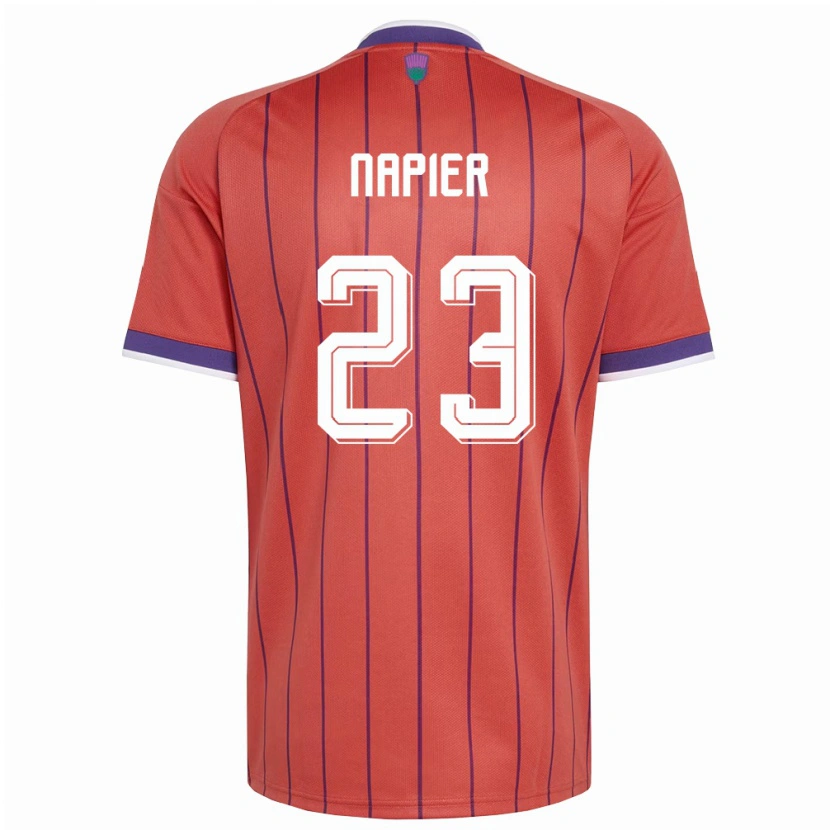 Danxen Hombre Camiseta Escocia Jamie-Lee Napier #23 Naranja Púrpura 2ª Equipación 26-28 La Camisa