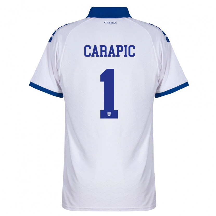 Danxen Hombre Camiseta Serbia Vladan Carapic #1 Marino Blanco Rojo 2ª Equipación 26-28 La Camisa