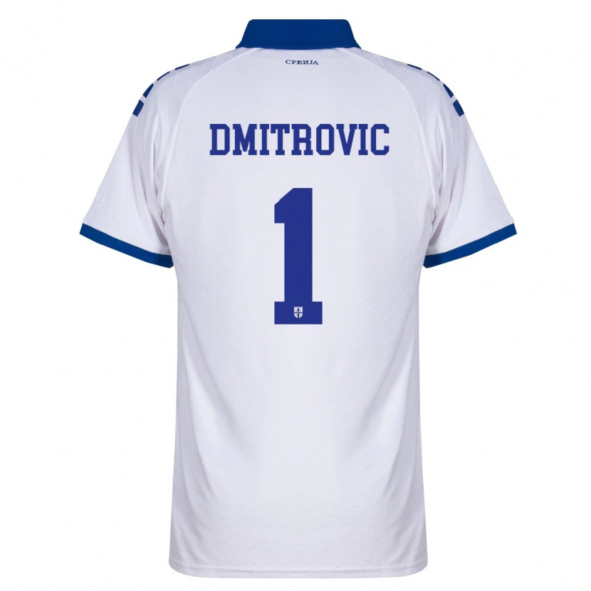 Danxen Hombre Camiseta Serbia Marko Dmitrovic #1 Marino Blanco Rojo 2ª Equipación 26-28 La Camisa