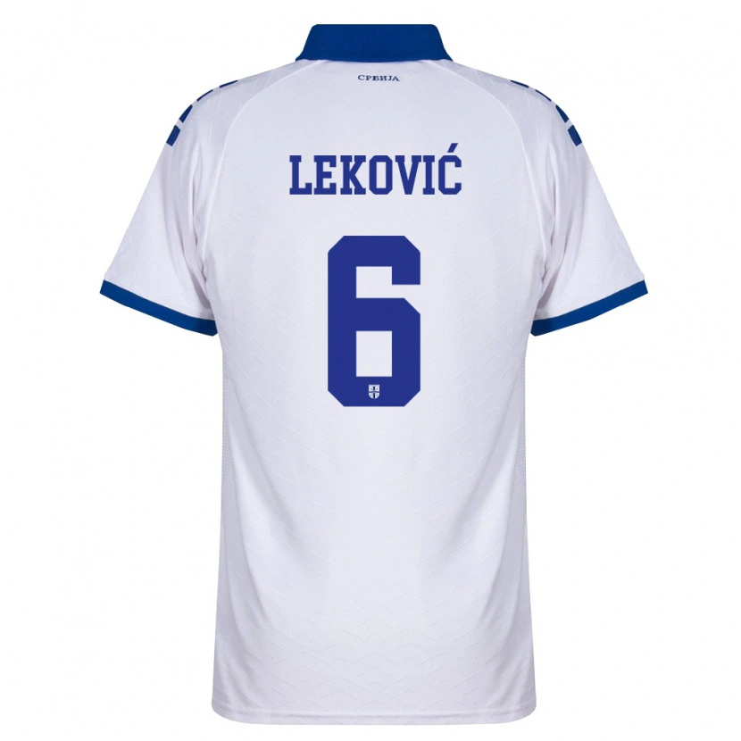 Danxen Hombre Camiseta Serbia Stefan Lekovic #6 Marino Blanco Rojo 2ª Equipación 26-28 La Camisa