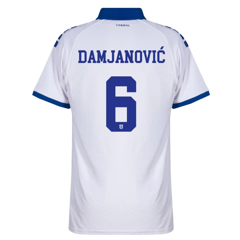 Danxen Hombre Camiseta Serbia Nevena Damjanovic #6 Marino Blanco Rojo 2ª Equipación 26-28 La Camisa