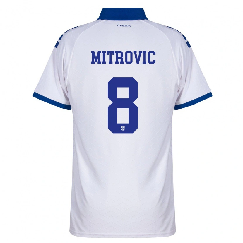 Danxen Hombre Camiseta Serbia Matija Mitrović #8 Marino Blanco Rojo 2ª Equipación 26-28 La Camisa