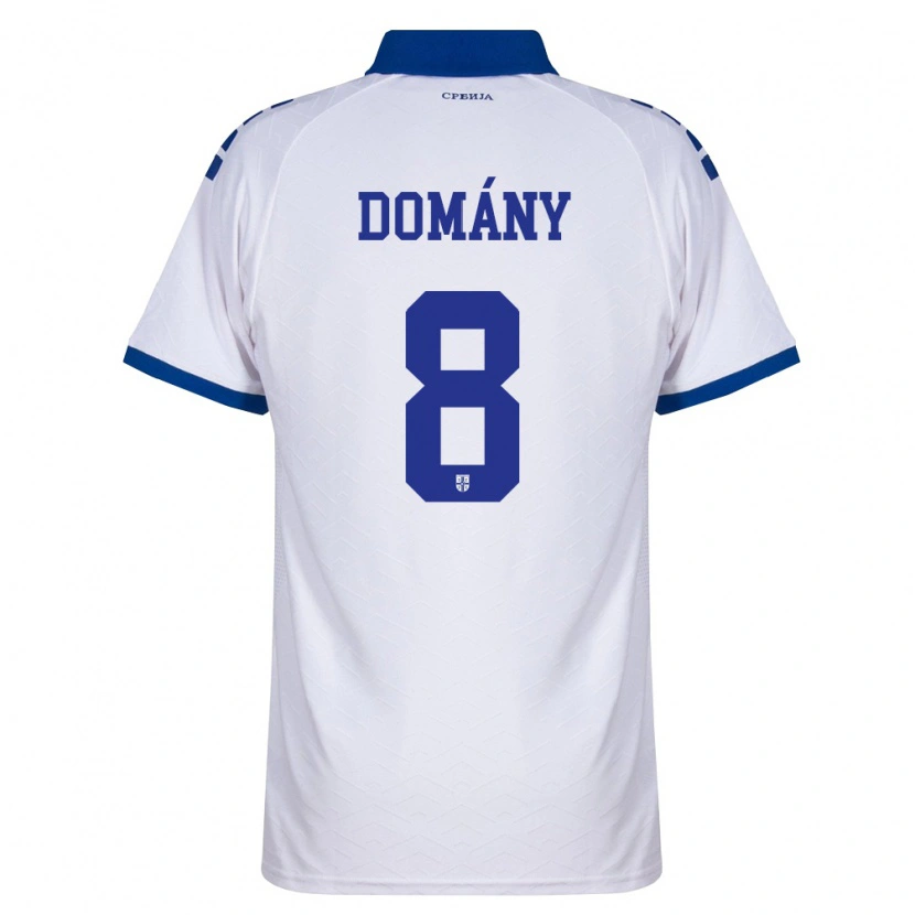Danxen Hombre Camiseta Serbia Bence Domány #8 Marino Blanco Rojo 2ª Equipación 26-28 La Camisa