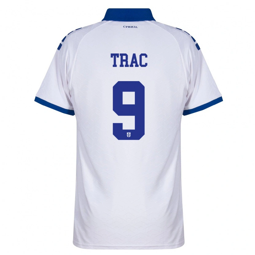 Danxen Hombre Camiseta Serbia Jovan Trac #9 Marino Blanco Rojo 2ª Equipación 26-28 La Camisa