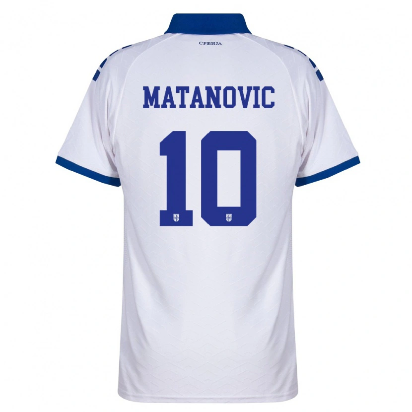 Danxen Hombre Camiseta Serbia Ognjen Matanovic #10 Marino Blanco Rojo 2ª Equipación 26-28 La Camisa