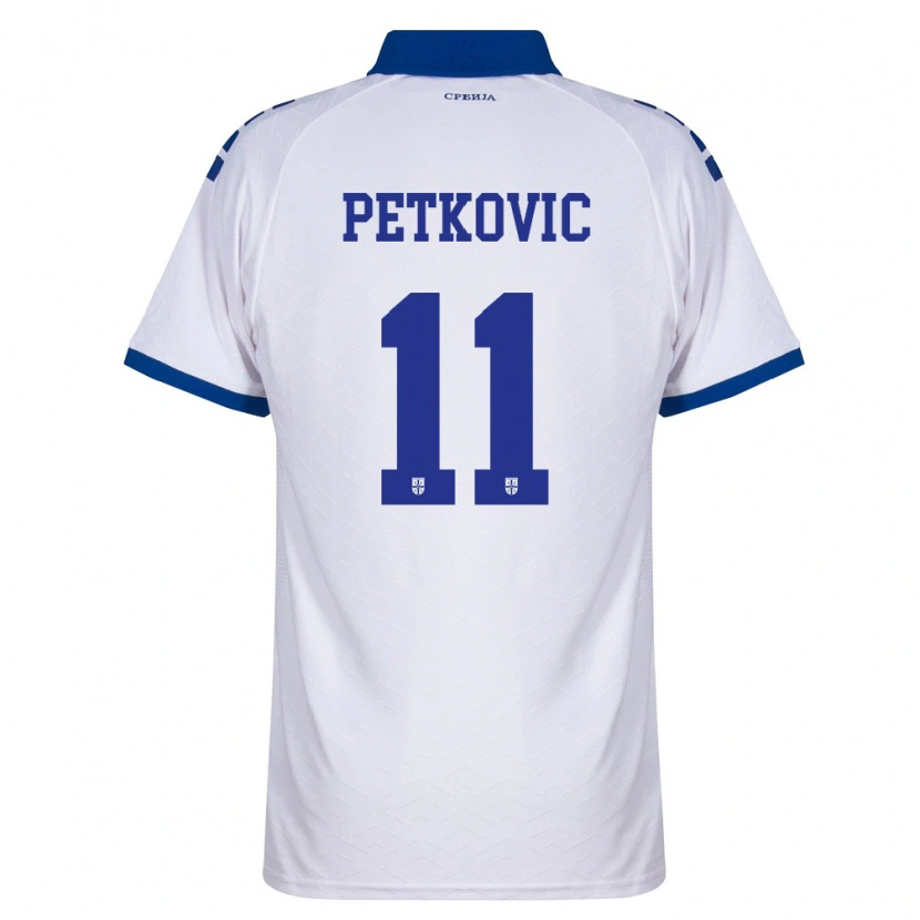 Danxen Hombre Camiseta Serbia Mihajlo Petkovic #11 Marino Blanco Rojo 2ª Equipación 26-28 La Camisa