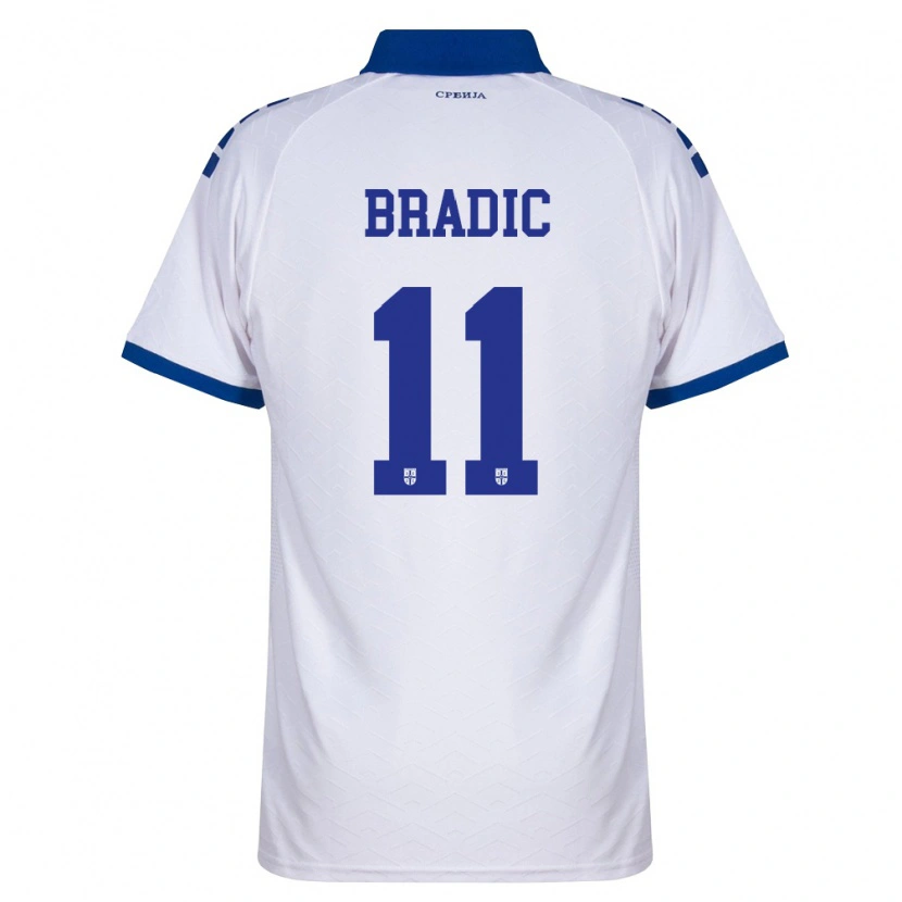 Danxen Hombre Camiseta Serbia Vuk Bradic #11 Marino Blanco Rojo 2ª Equipación 26-28 La Camisa