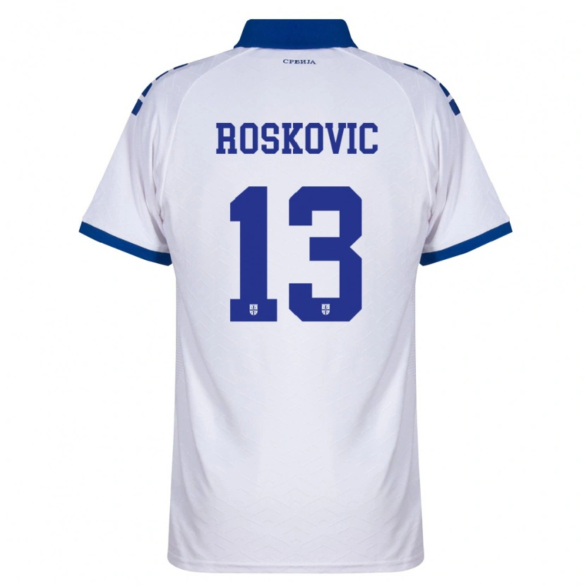 Danxen Hombre Camiseta Serbia Gabriel Roskovic #13 Marino Blanco Rojo 2ª Equipación 26-28 La Camisa